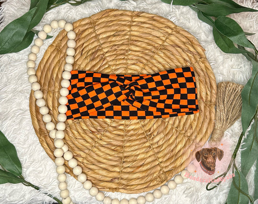 Orange Checkered Headband