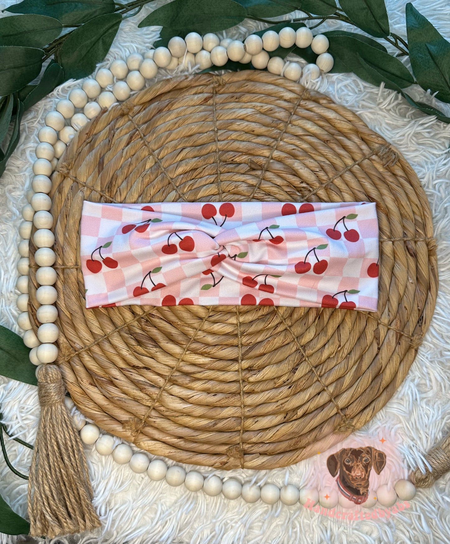 Cherry Checkered Headband