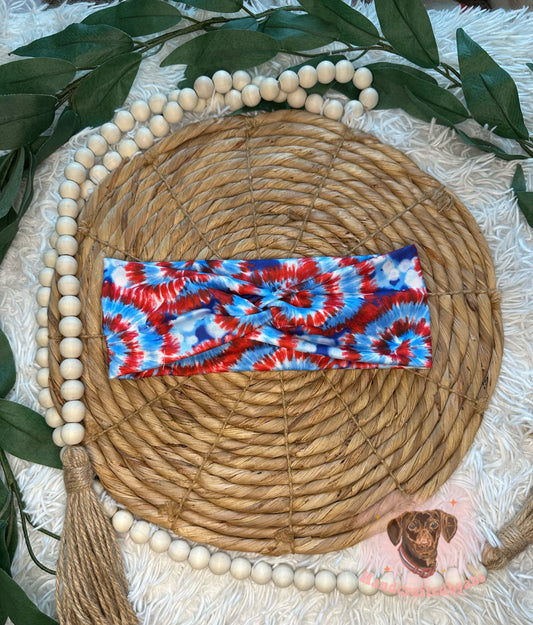 4th of July Tie Dye Headband