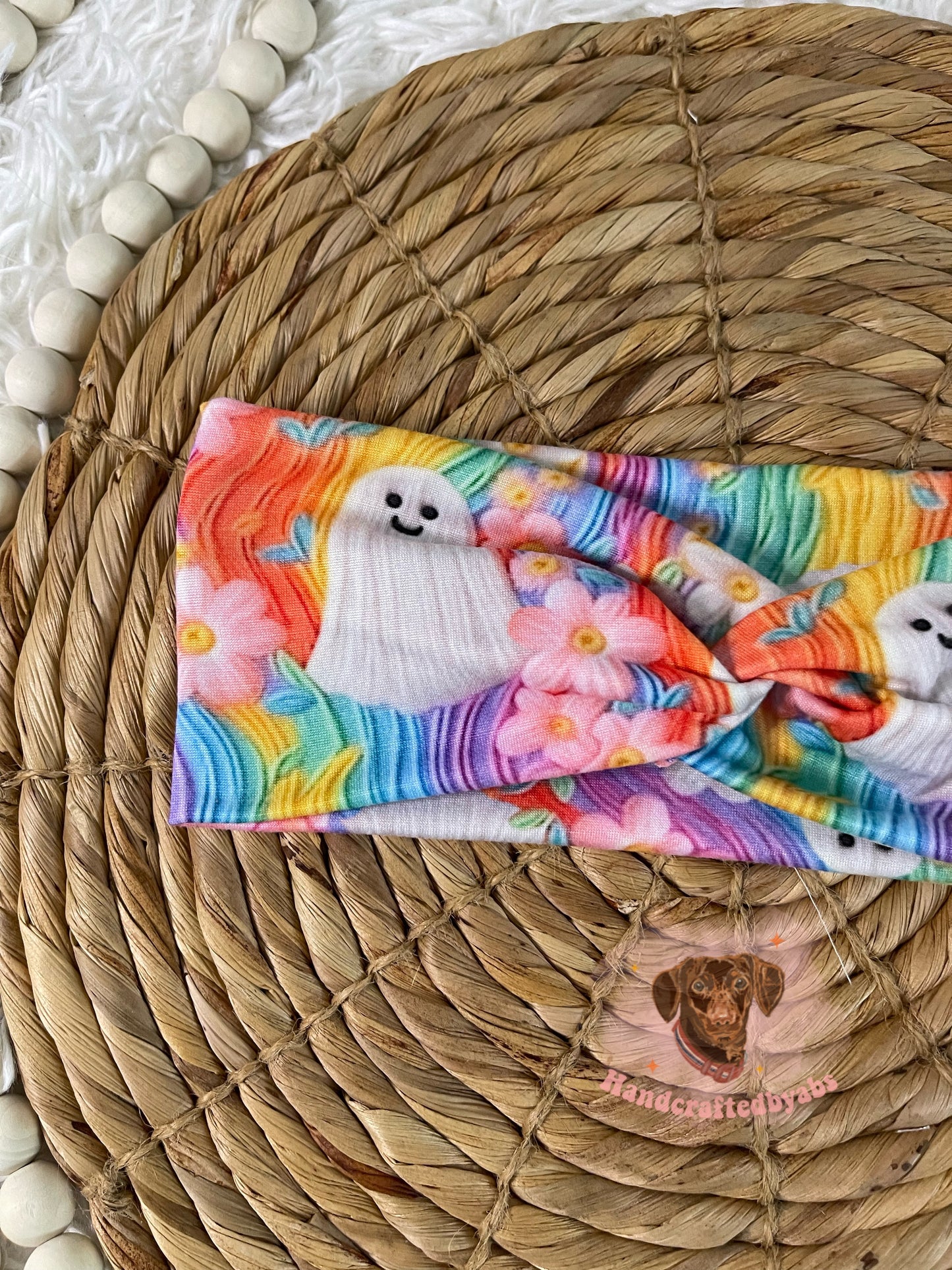 Rainbow Faux Embroidery Ghost