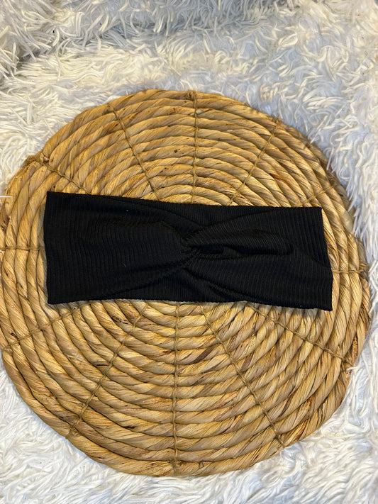 Black Ribbed Headband