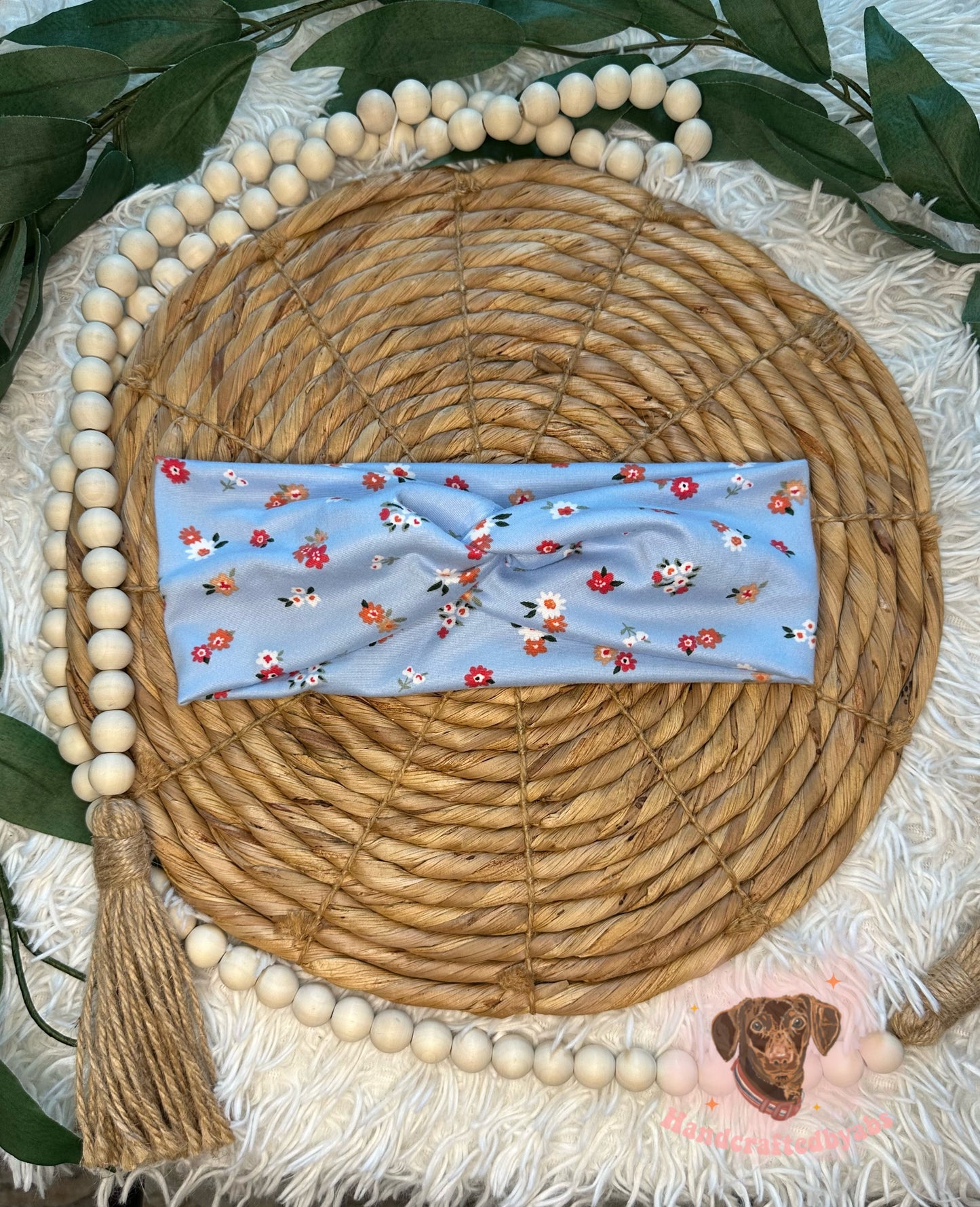 Light Blue Floral Headband